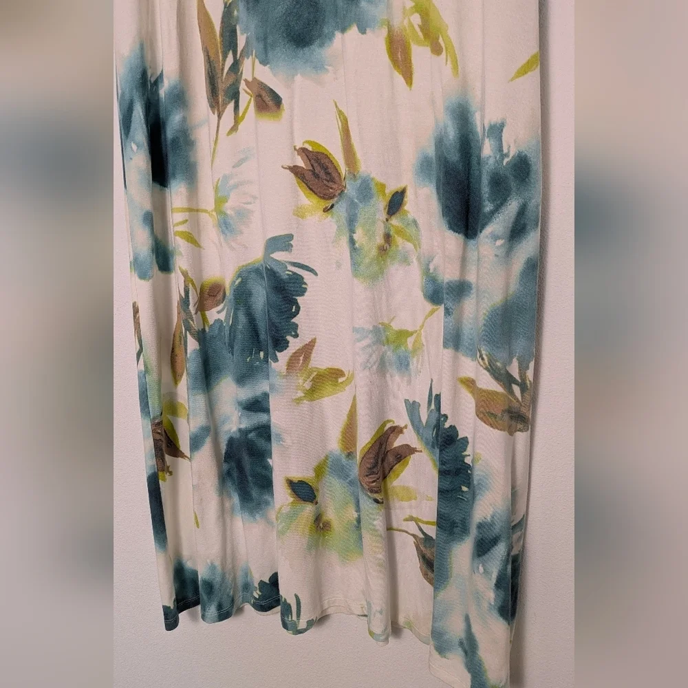 Tommy Bahama Weekend Escape Print Stretchy Maxi Skirt Size M Watercolor White